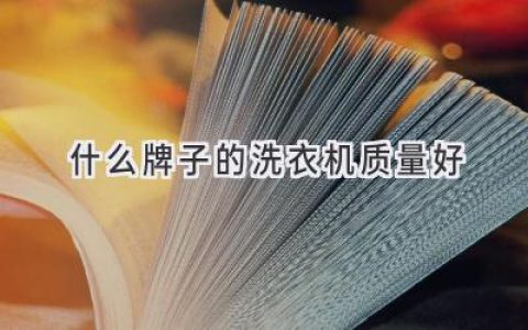 洗衣机选购指南：帮你找到最适合的家电伙伴