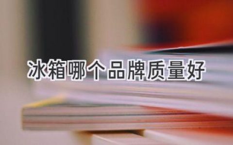 选购家用冰箱指南：哪个品牌更值得信赖？