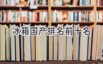 冰箱国产排名前十名