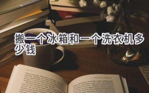 搬家：冰箱洗衣机搬运费用大揭秘，省钱妙招都在这里！