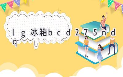 lg冰箱bcd275ndq