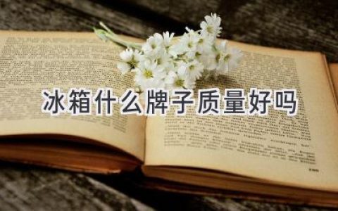 选购冰箱：哪家品牌值得信赖？