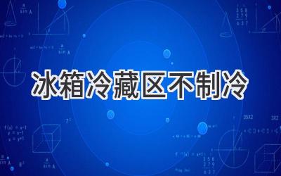 冰箱冷藏区不制冷