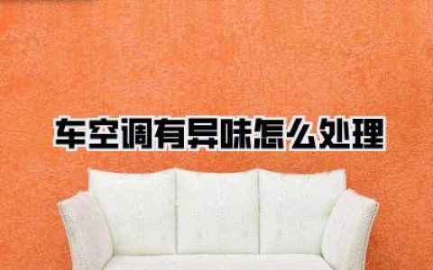 车空调有异味怎么处理