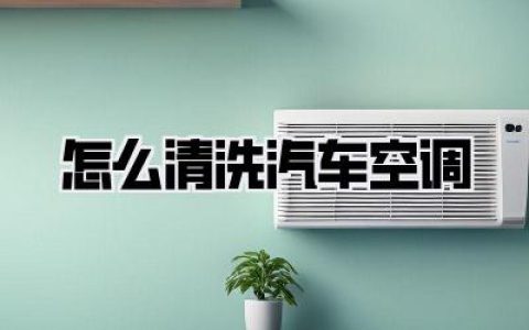 怎么清洗汽车空调