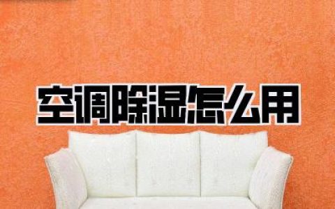 空调除湿怎么用