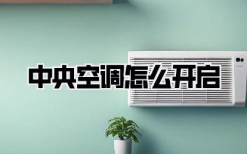 中央空调怎么开启