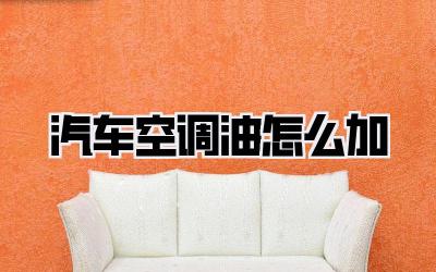 汽车空调油怎么加