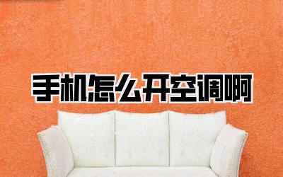 手机怎么开空调啊