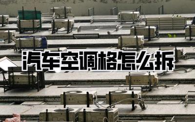 汽车空调格怎么拆