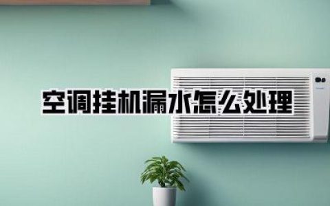 空调挂机漏水怎么处理