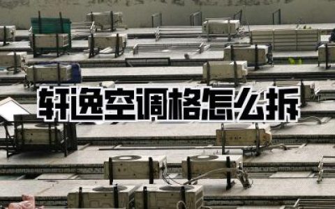 《轩逸空调格怎么拆》：新手也能轻松搞定的秘密教程！