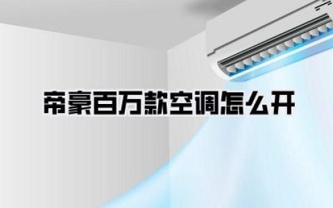 【帝豪百万款空调怎么开】