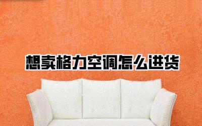 想卖格力空调怎么进货