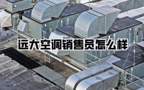 远大空调销售员怎么样？避坑指南&真实体验分享！