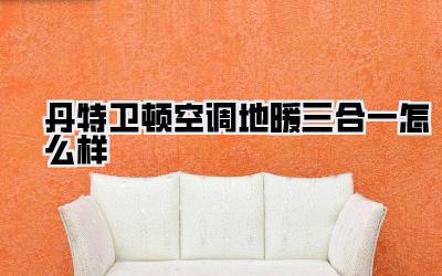 丹特卫顿空调地暖三合一怎么样