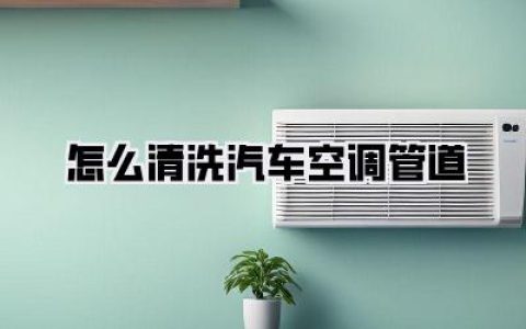 怎么清洗汽车空调管道