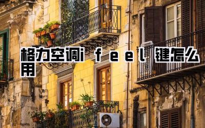 格力空调ifeel键怎么用