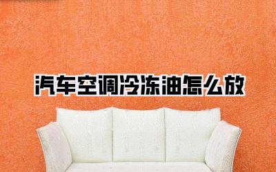 汽车空调冷冻油怎么放