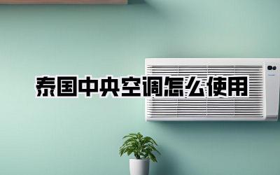 泰国中央空调怎么使用