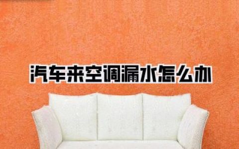 汽车来空调漏水怎么办？这几个隐藏技巧帮你彻底解决车内潮湿困扰！