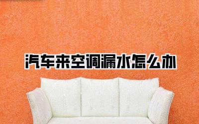 汽车来空调漏水怎么办