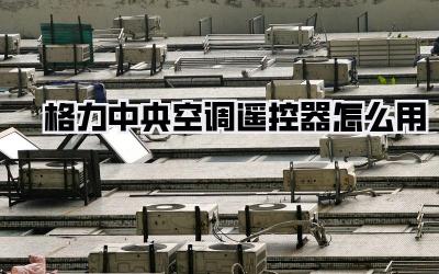 格力中央空调遥控器怎么用