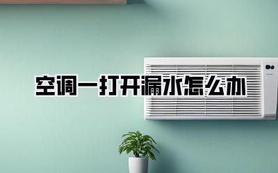 空调一打开漏水怎么办