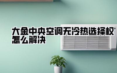 大金中央空调无冷热选择权怎么解决