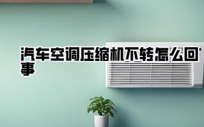 汽车空调压缩机不转怎么回事